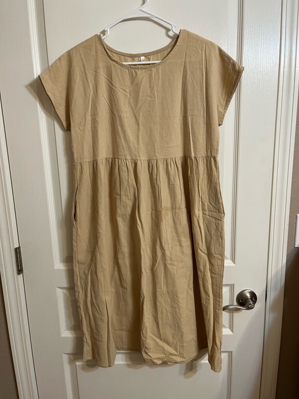 NWOT Casual Cotton Midi Dress in Tan